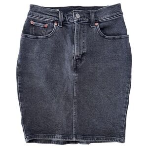 LEVI'S PREMIUM - BLACK STRETCH DENIM MINI SKIRT - XS -26